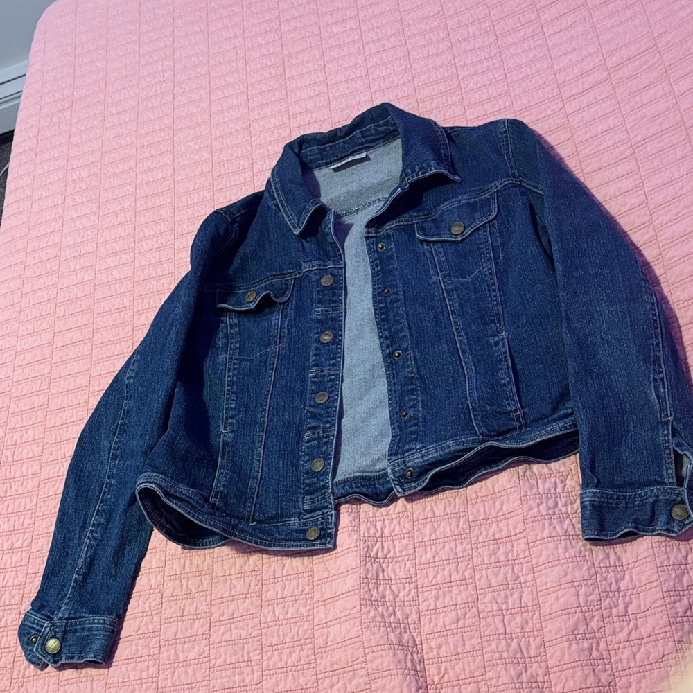 Dressbarn Dark Blue Denim Jacket - Classic Style